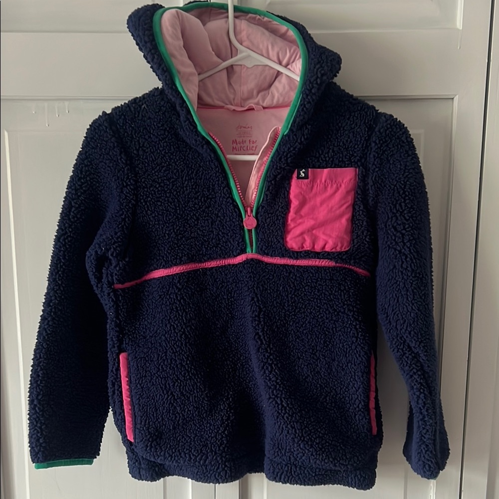 Joules Kids Navy and Pink Fleece Hoodie